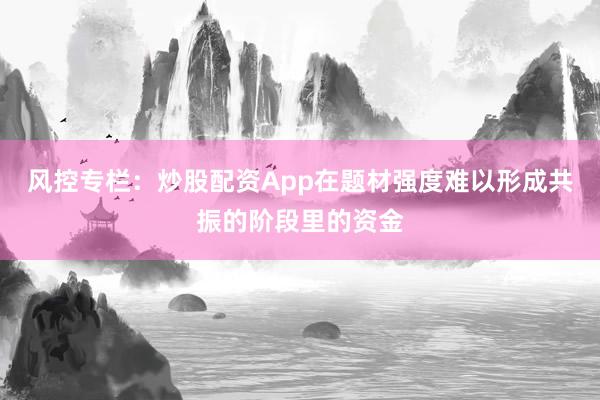 风控专栏:炒股配资App在题材强度难以形成共振的阶段里的资金