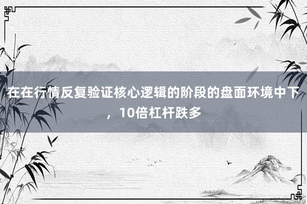 在在行情反复验证核心逻辑的阶段的盘面环境中下，10倍杠杆跌多