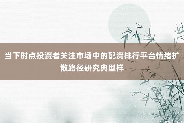 当下时点投资者关注市场中的配资排行平台情绪扩散路径研究典型样