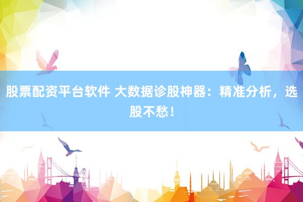 股票配资平台软件 大数据诊股神器：精准分析，选股不愁！
